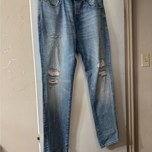 PRPS Blue Relaxed Fit Distressed Jeans